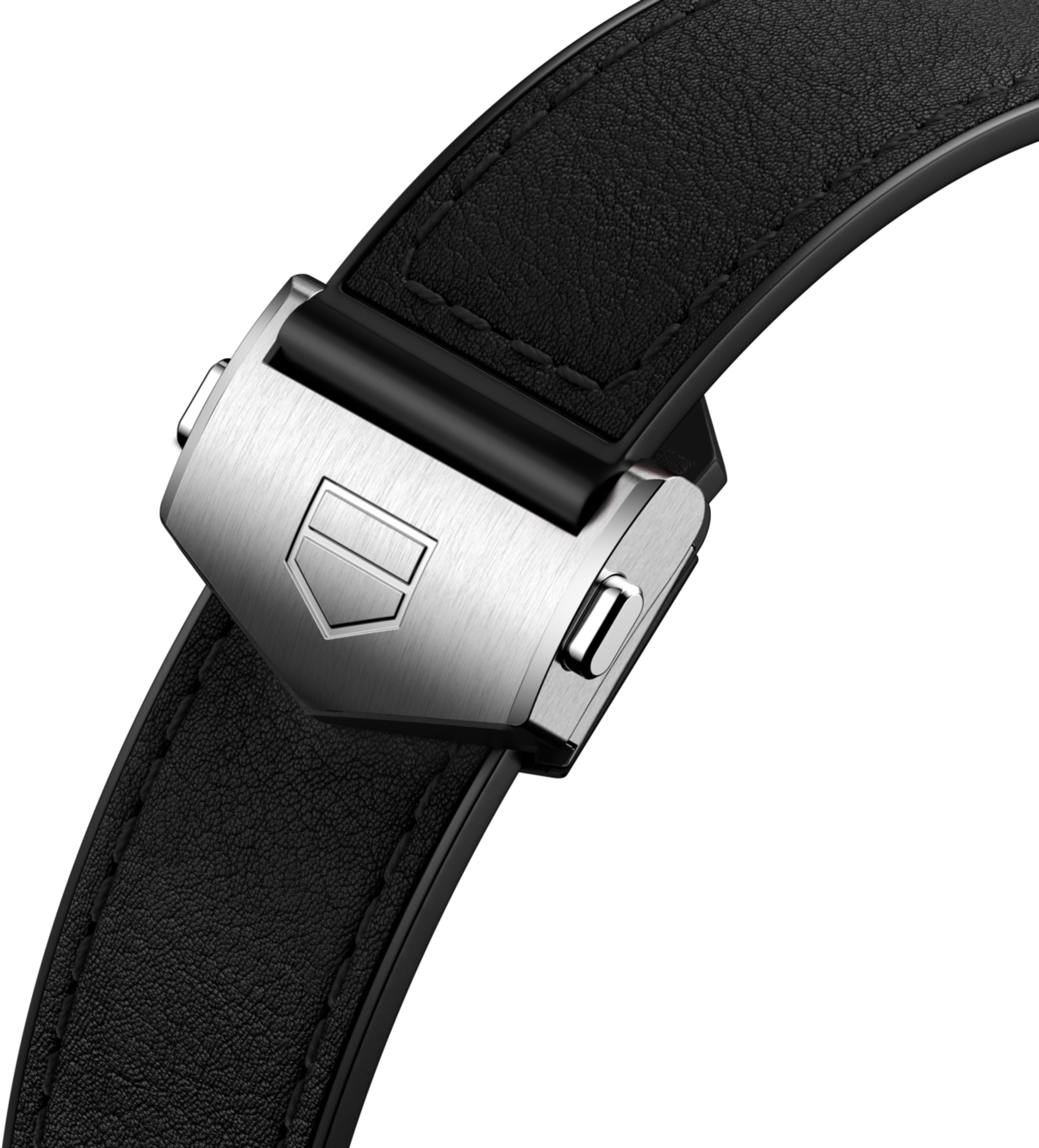 ブラック バイマテリアルレザーストラップ(TAG Heuer Connected