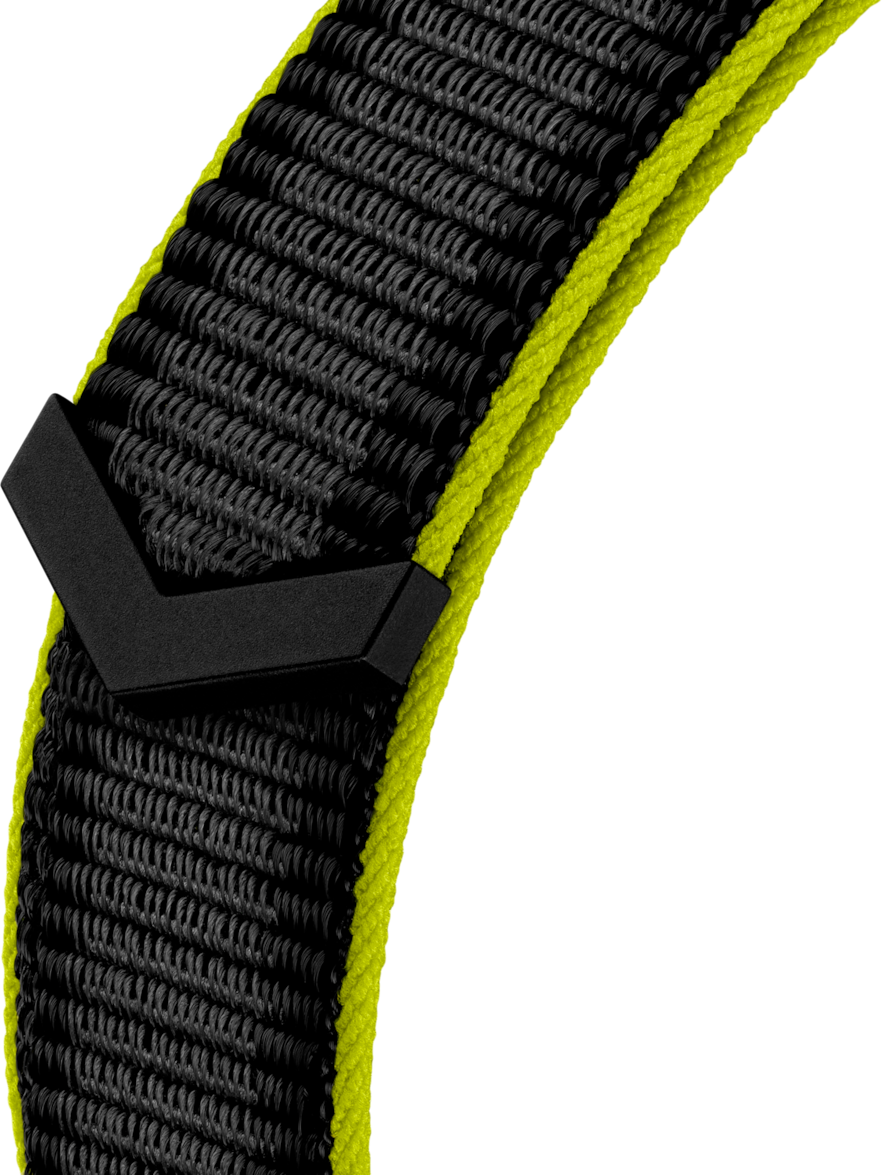 Pulseira de corrida em tecido verde-limão e preta Calibre E5 45 mm