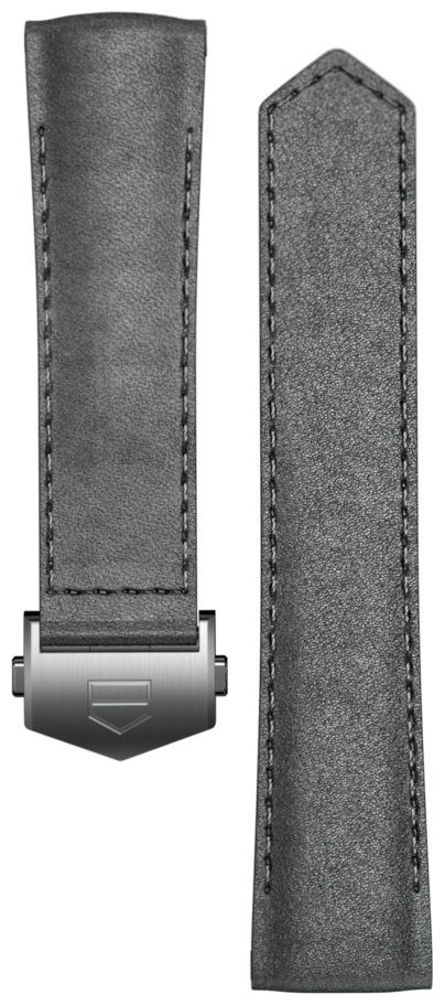 Bracelet en cuir gris 42 mm