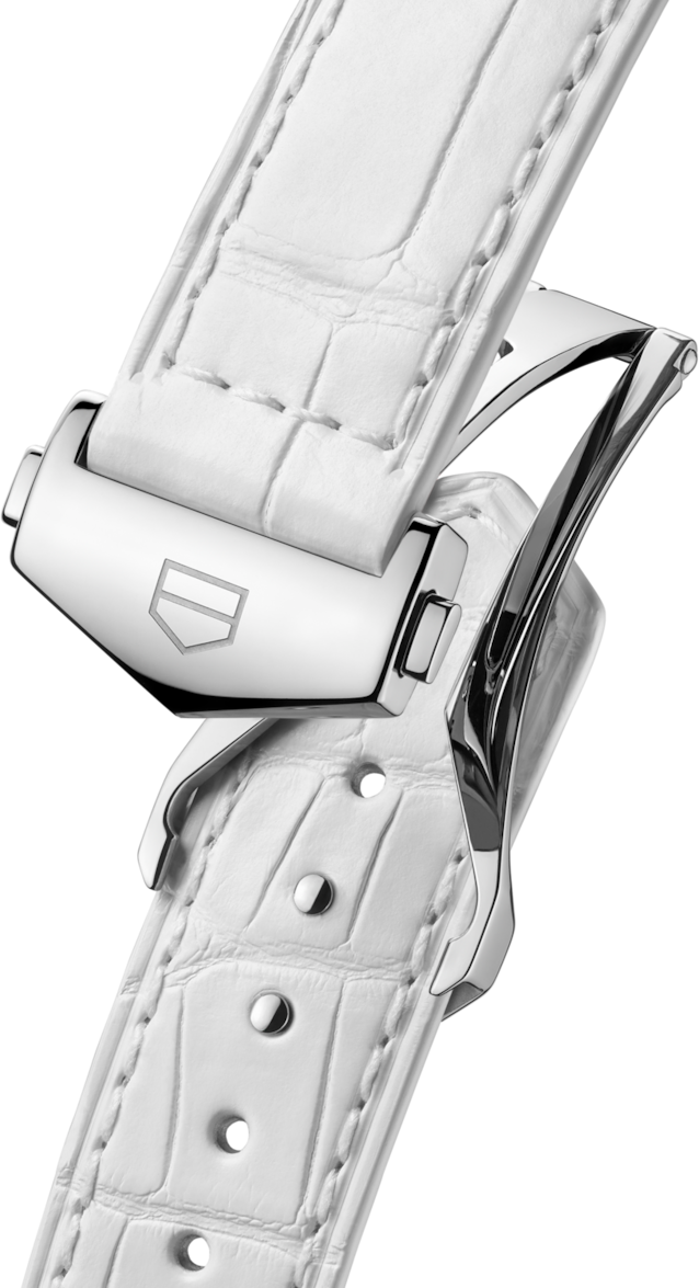 TAG Heuer Carrera 39 mm Armband aus weißem Alligatorleder