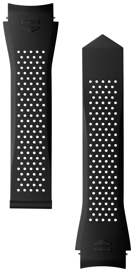 Pulseira em borracha preta perfurada Calibre E5 45 mm