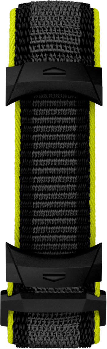 Pulseira de corrida em tecido verde-limão e preta Calibre E5 45 mm