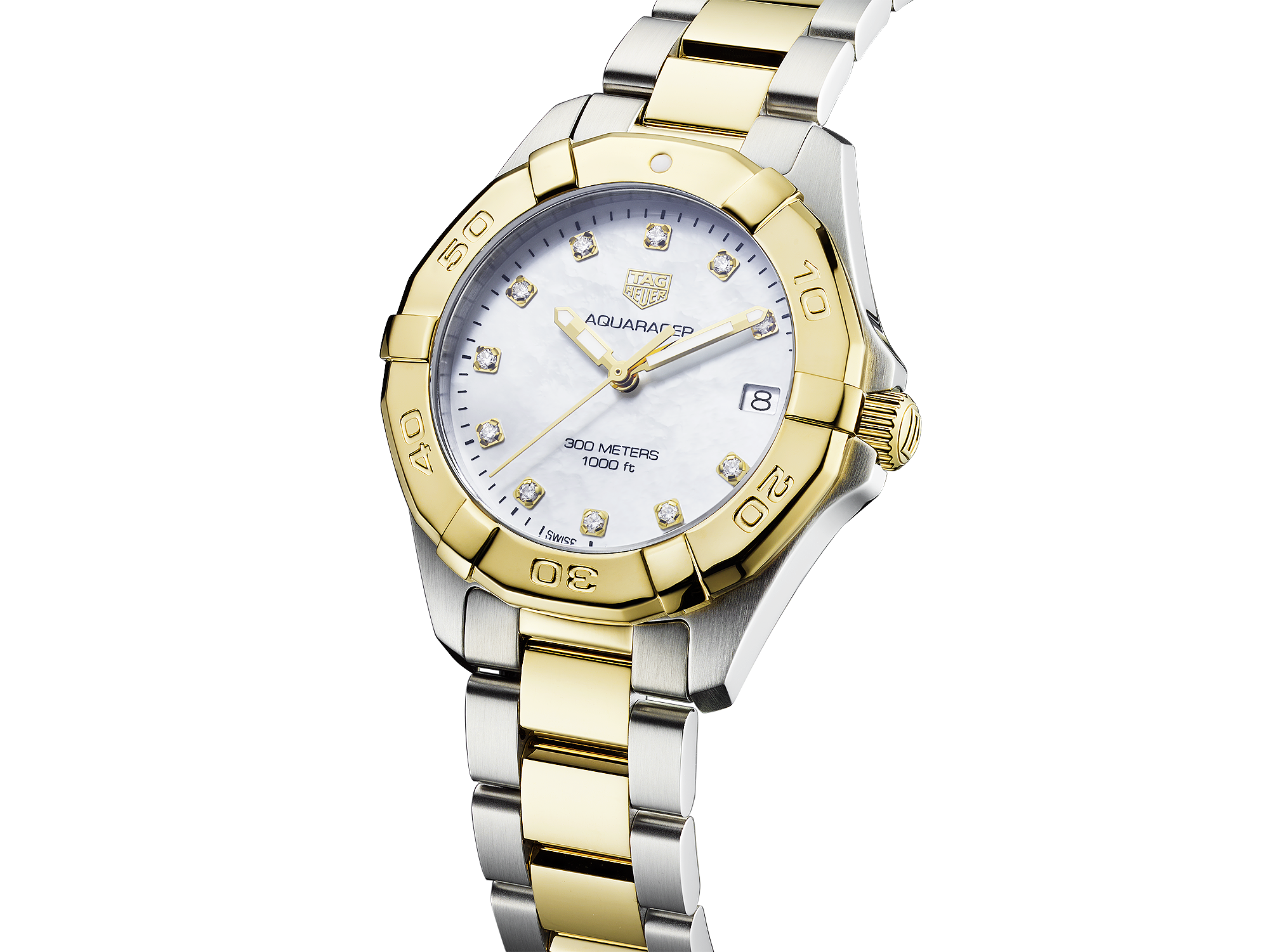 TAG Heuer Aquaracer Quartz White Dial Men's Watch - WBD1111. BA0928