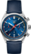 TAG Heuer Carrera Chronograph Blau Leder Edelstahl Blau