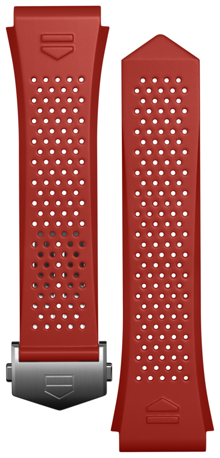 Pulseira em borracha vermelha Calibre E4 45 mm