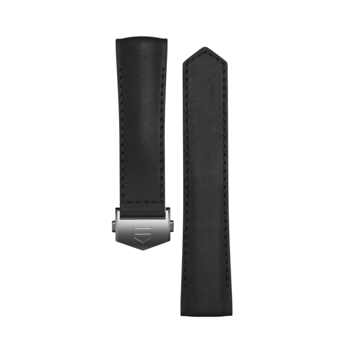 Armband aus schwarzem Leder Calibre E4 42 mm