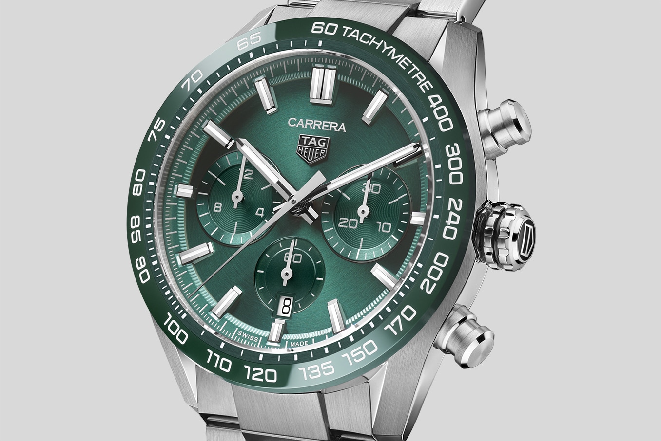 Tag Heuer Carrera Chronograph Automatic Green Dial Steel Men's Watch  CBN2A10.BA0643