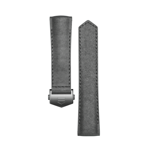 Bracelet en cuir gris 42 mm