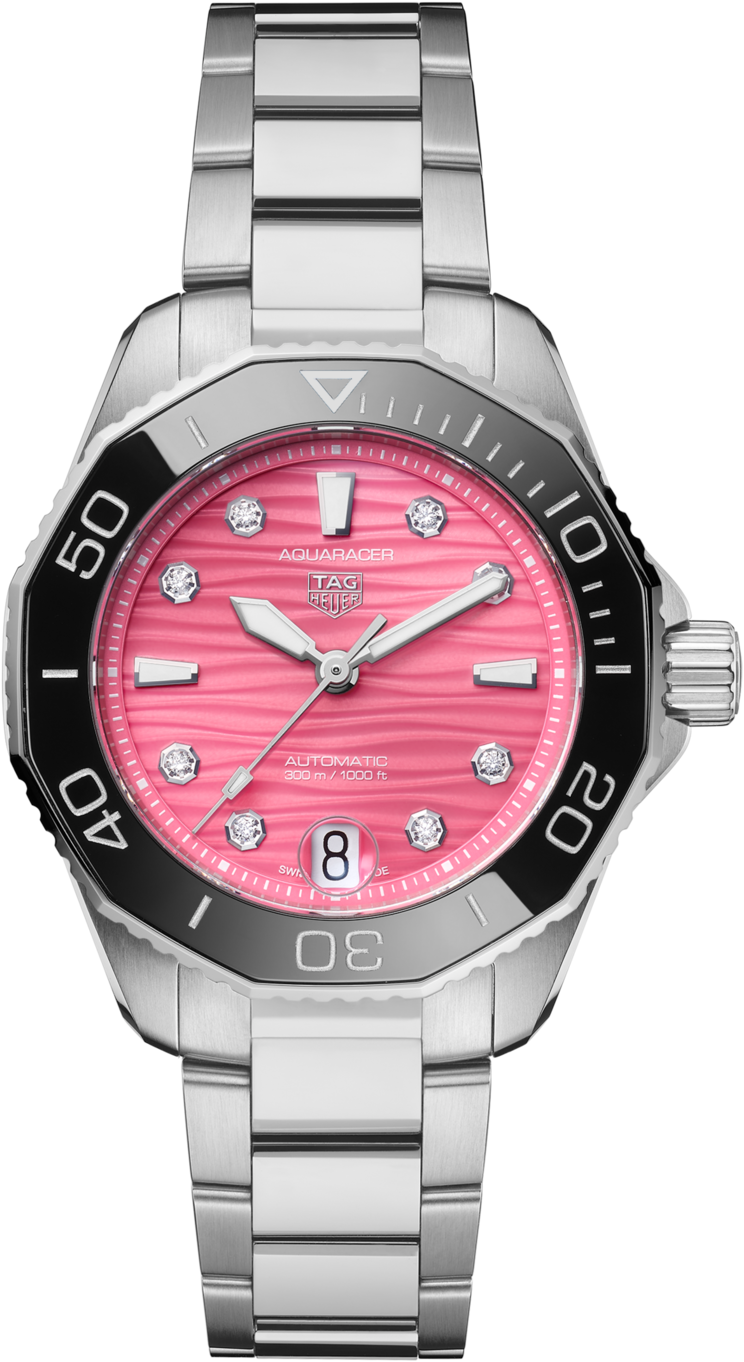TAGHEUER クォーツじゃない！Diver's 200m ピンク自動巻　箱付 TAG Heuer Aquaracer Professional 300 Date - 36 mm - WBP231J.BA0618