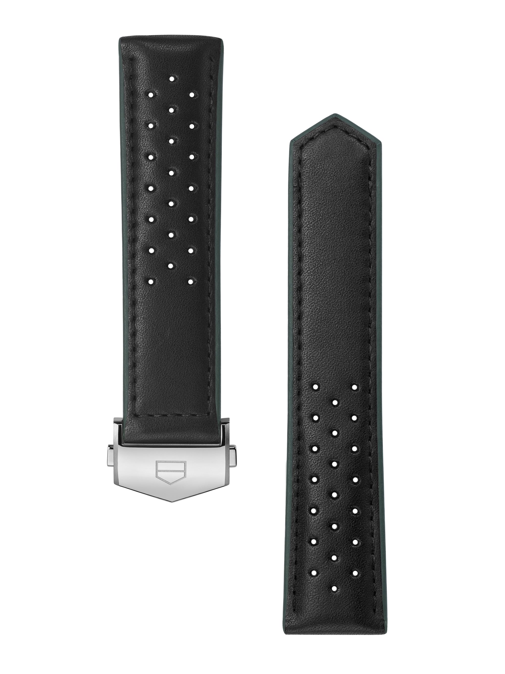 41mm用 タグ・ホイヤー カレラ パンチング加工ブラックレザー