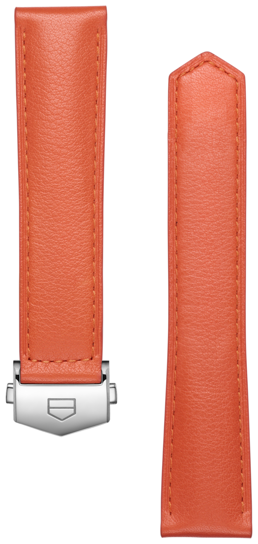 泰格豪雅卡莱拉系列39毫米腕表橙色皮革表带