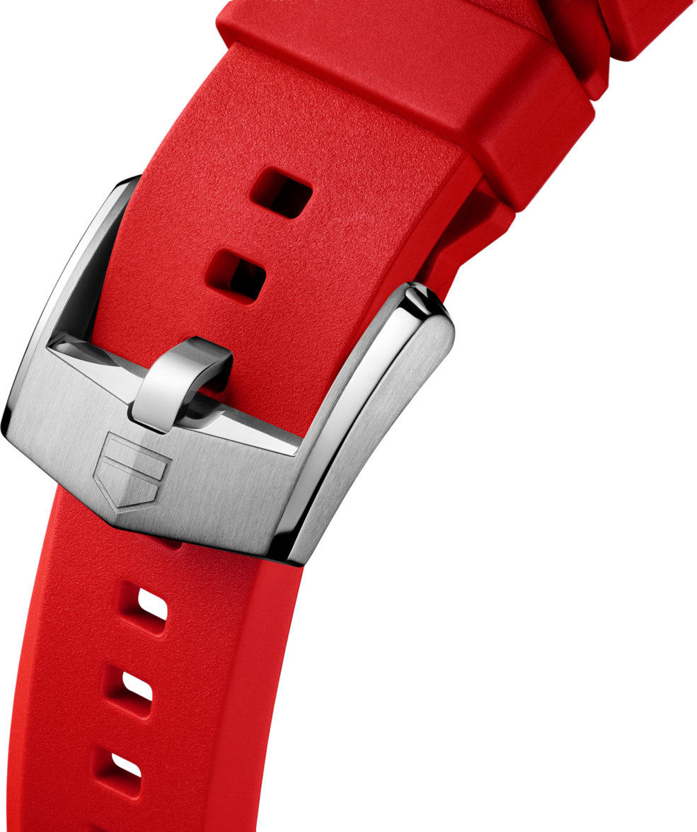 Pulseira em borracha vermelha Calibre E5 40 mm