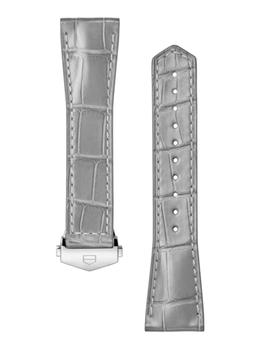 Correa de piel de cocodrilo gris TAG Heuer Carrera 39 MM