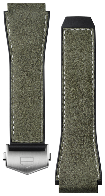 Green Bi-material Leather Strap Calibre E3 45 mm