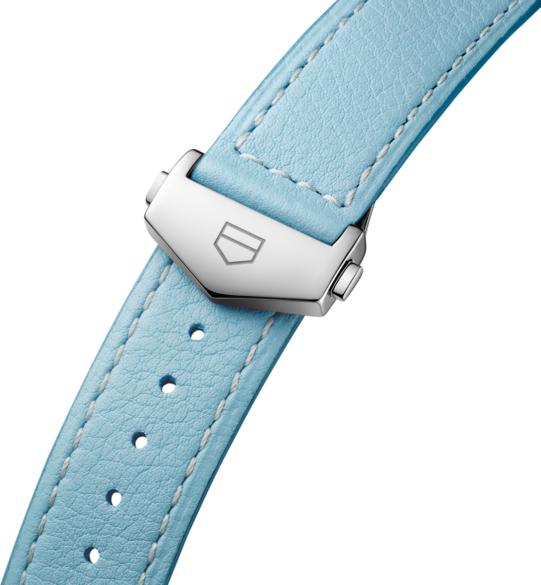 CORREA DE PIEL AZUL CELESTE TAG HEUER CARRERA 36 MM