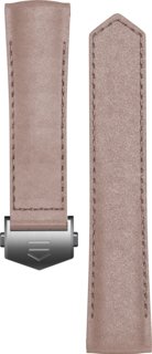 Pulseira em couro rosa metalizado Calibre E4 42 mm