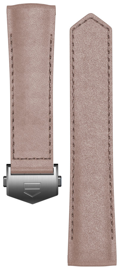 Bracelet en cuir rose métallisé Calibre E4 de 42 mm