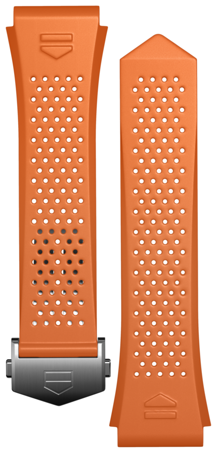 Pulseira em borracha laranja Calibre E4 45 mm