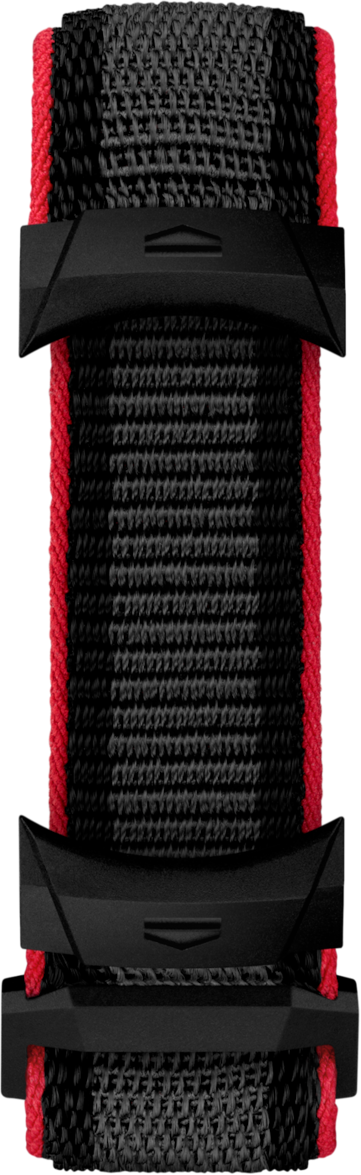 Pulseira de corrida em tecido vermelha e preta Calibre E5 45 mm