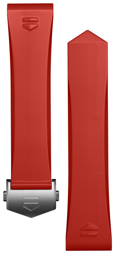 Pulseira em borracha vermelha Calibre E4 42 mm