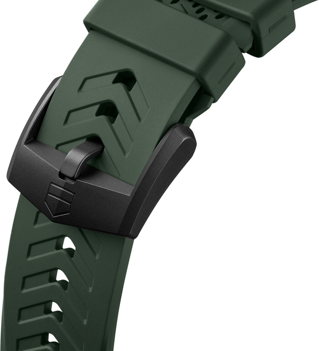 Khaki Green Rubber Sport Strap Calibre E5 45mm