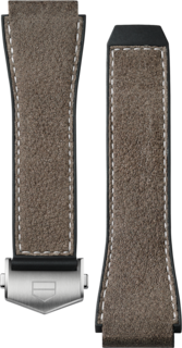 Armband aus braunem Kautschuk und Leder Calibre E3