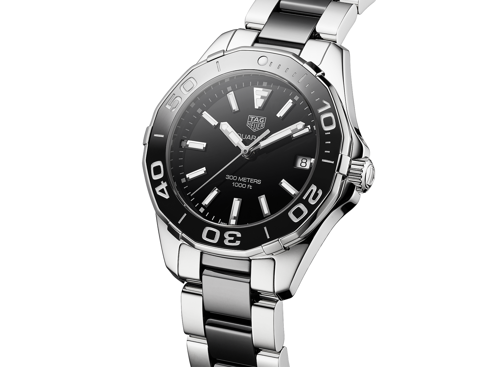 TAG Heuer Aquaracer Women's Watch Quartz 28mm With Leather Strap Waf1310