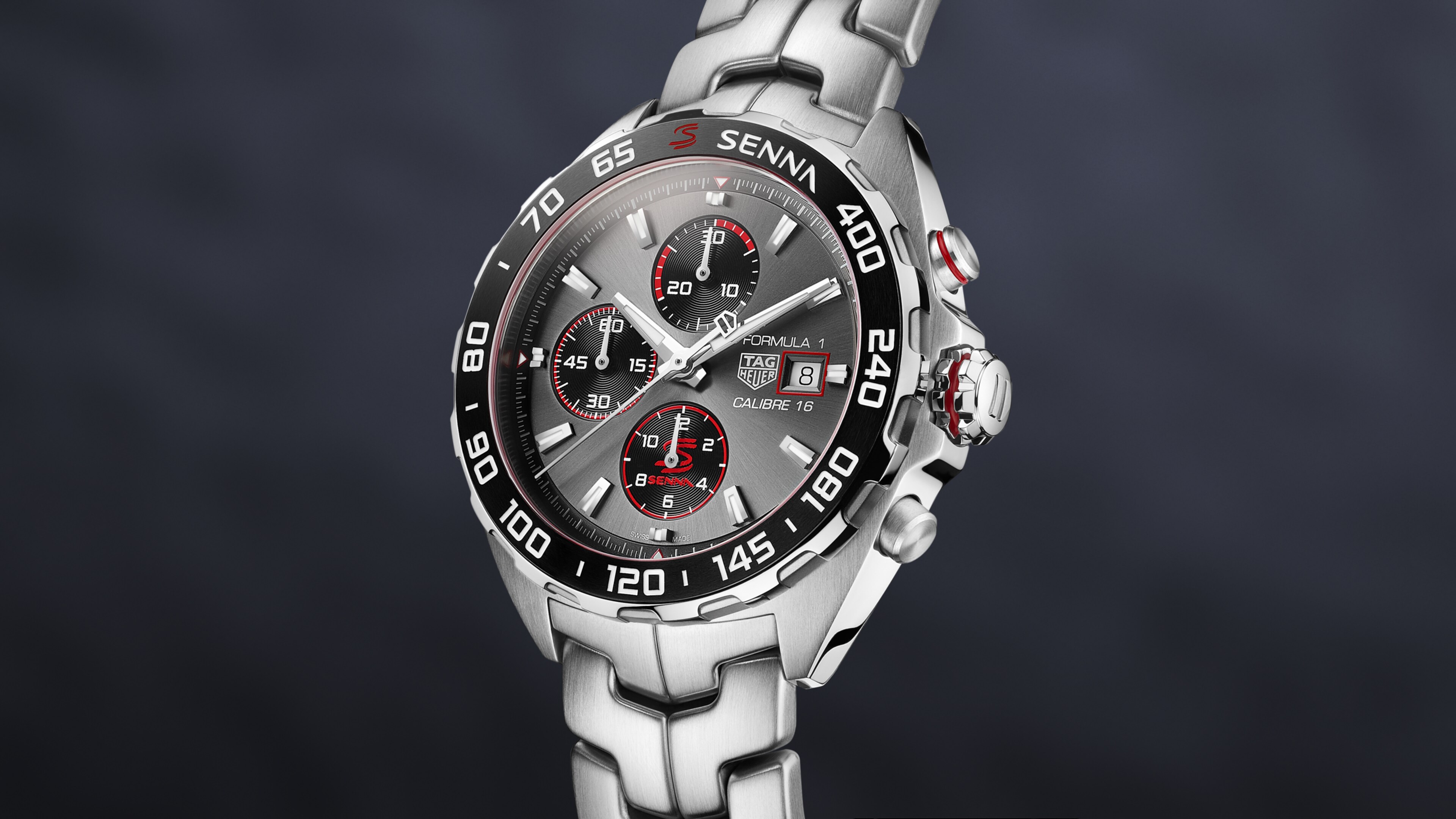 TAG Heuer Formula 1 Calibre 16 Automatic Steel and Ceramic Chronograph -  44mm Anthracite Sunray Dial on Steel and Ceramic Bracelet
