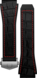 Correa de caucho negro con notas rojas