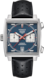 TAG Heuer Monaco Noir cuir Acier Bleu